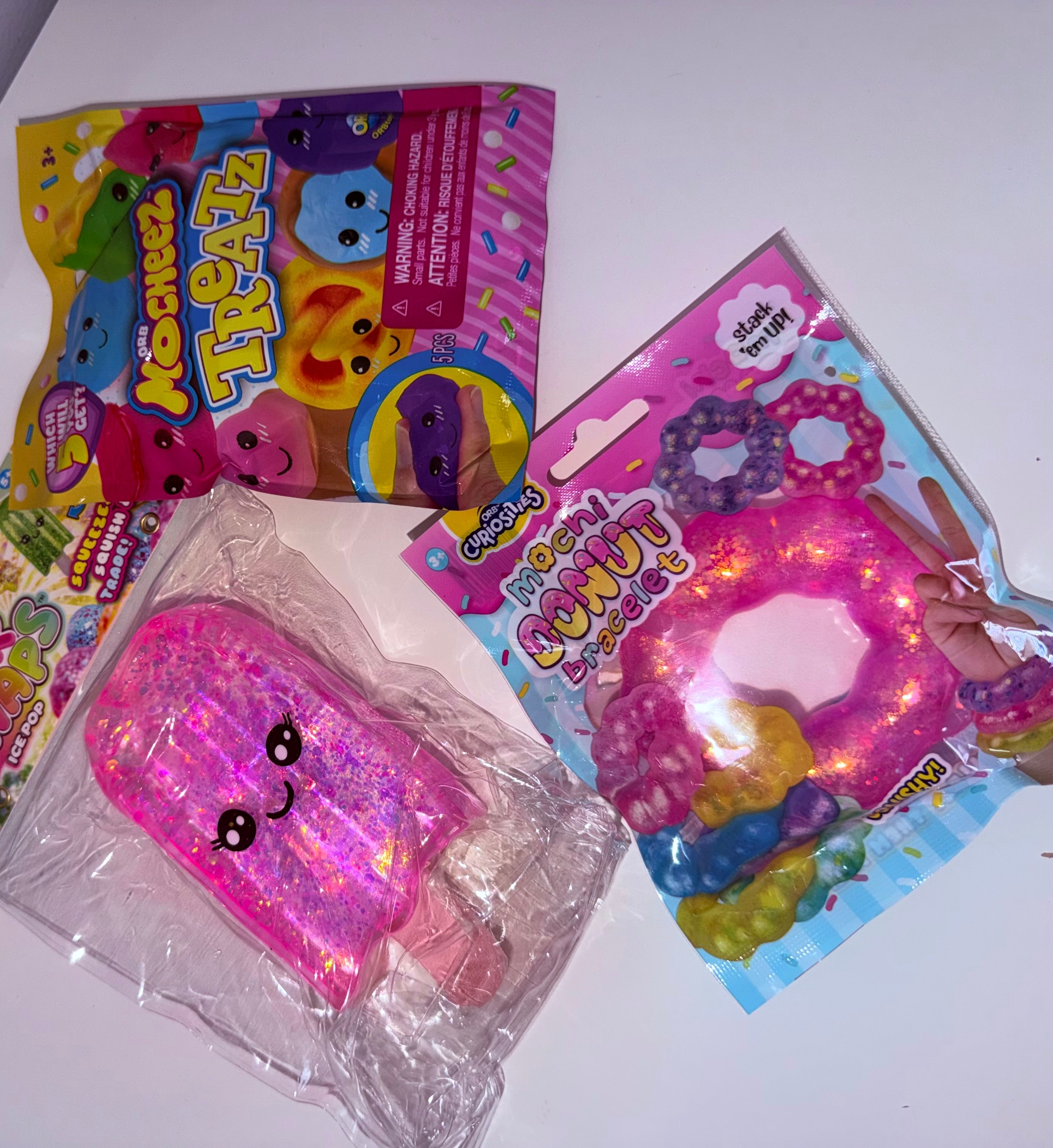 ORB Squishy Bundle - Pink Bracelet, Pink Popsicle, Treats