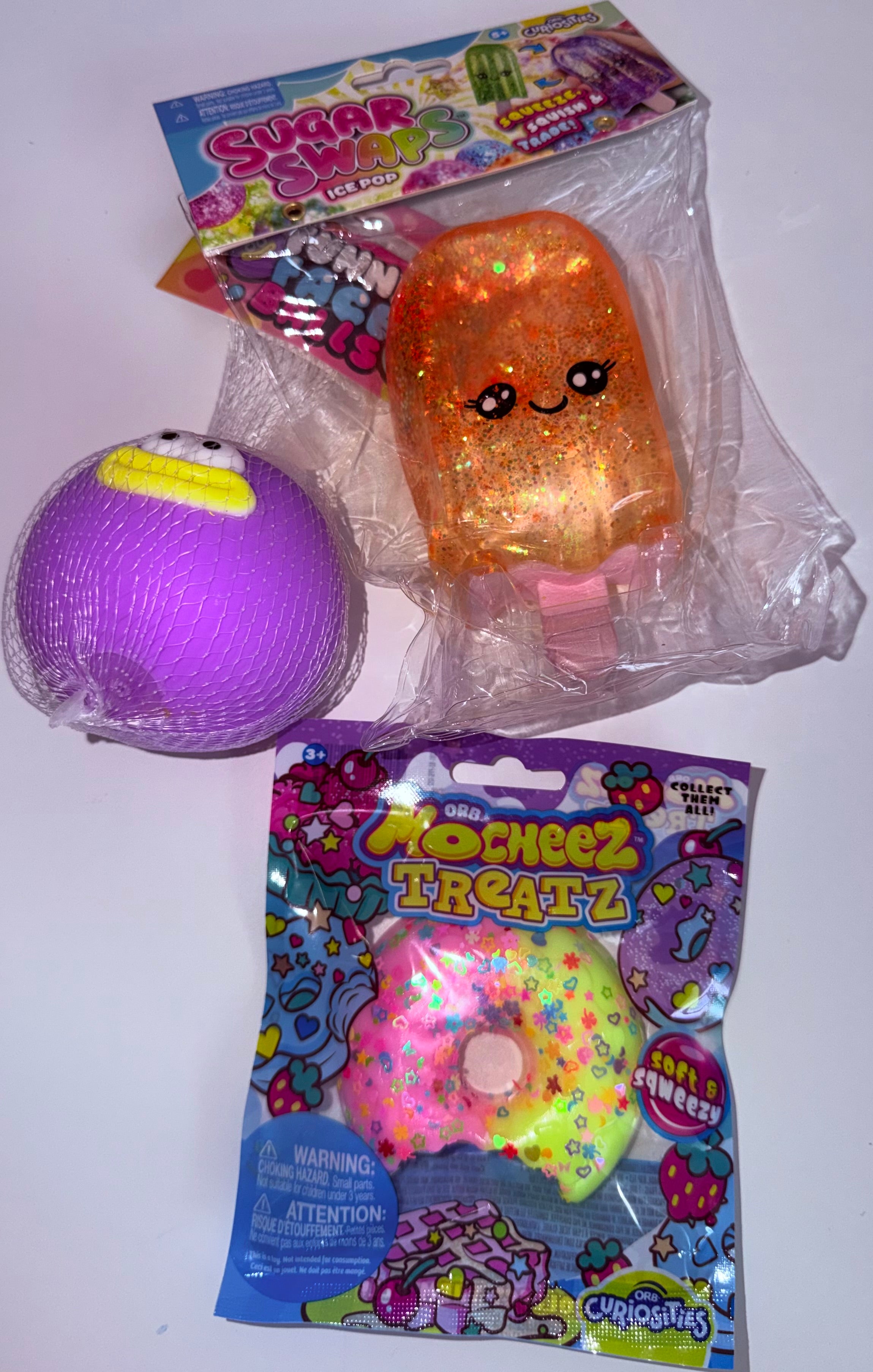 ORB Bundle - Orange Popsicle, Purple Funny Face, Mocheez Donut