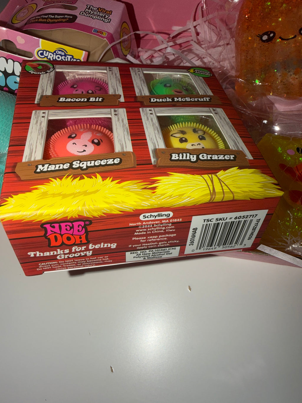 ORB x Authentic Nee Doh (Teenie Fuzz Ball Farmyard 4 Pack) Premium Squishy Box