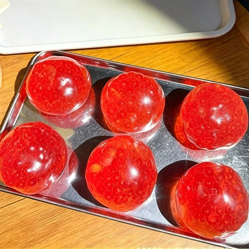 Coconut Oil Pearl Ball Squishy Caviar Bead Fidget Toy Squeeze Stress Relief Mochi Squishy Sensory Decompression Toy for Adults