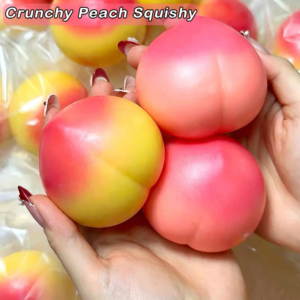 Crunchy Squishy Peach Stress Ball - Squeeze Toy for Anxiety Relief, Fidget Sensory Toy for Adults，Soft Feel ASMR Sensory Adults