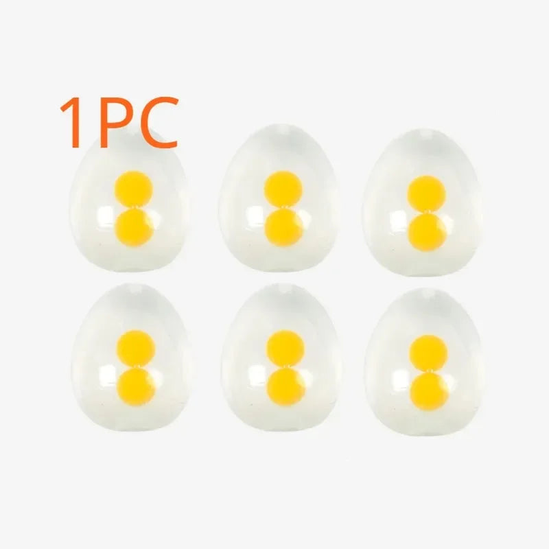 Funky Egg Squishy Ball - Clear Stress Relief Toy for Kids & Adults Anxiety Reducer, Squeeze Splat Sensory Fidget Toys