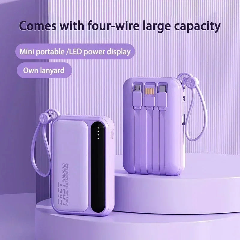 Lenovo 500000mAh Power Bank BuiIt in 4 Lines Super Fast Charging Large Capacity Portable External Battery for All Phones 2026New