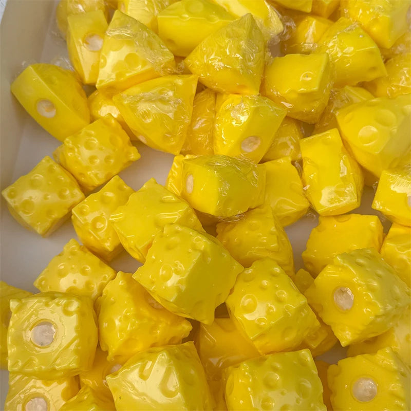 Cheese Stress Ball Crunchy Squeeze Ball Squishy Toy Round Blocks Filled Fidget Toy ASMR Sensory Anti Stress Relief Toy for Adult