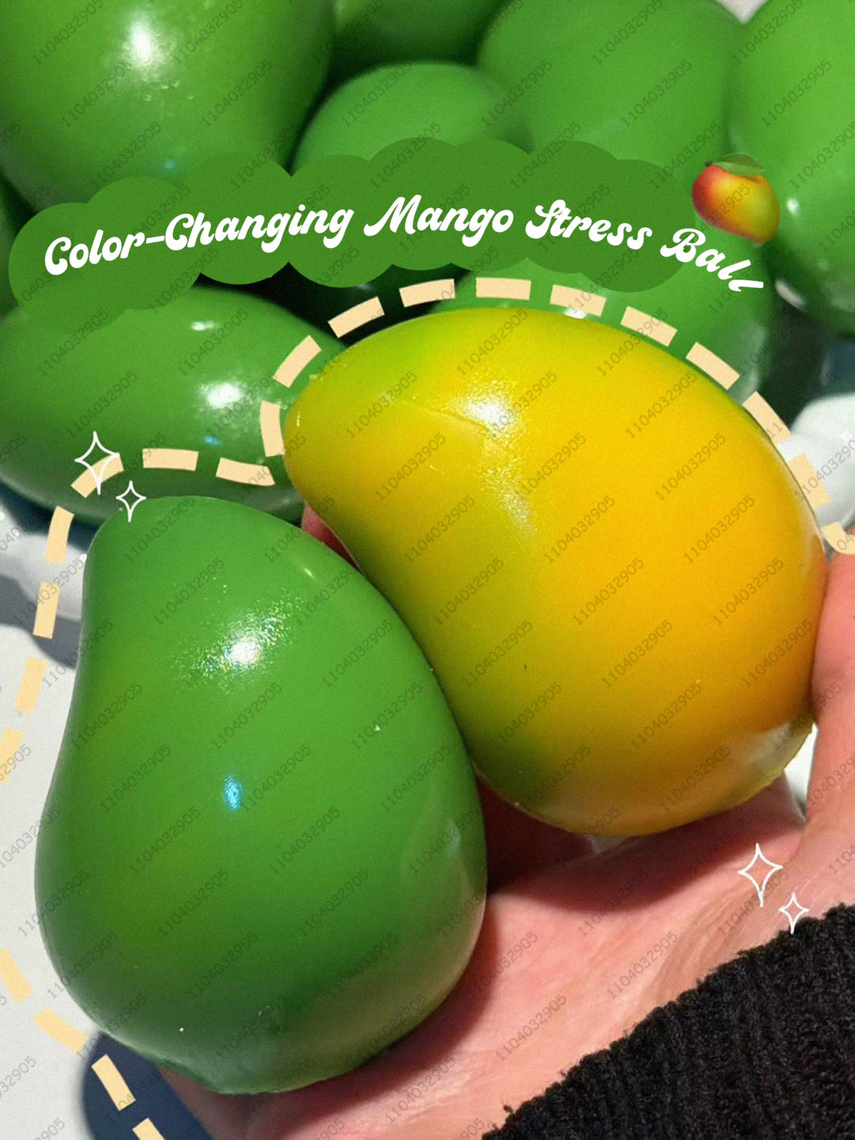 Crunchy Mango Stress Ball Squishy Color-changing Mango Squeeze ASMR Sensory ADHD Anti Stress Relief Class Christmas Fidget Toys