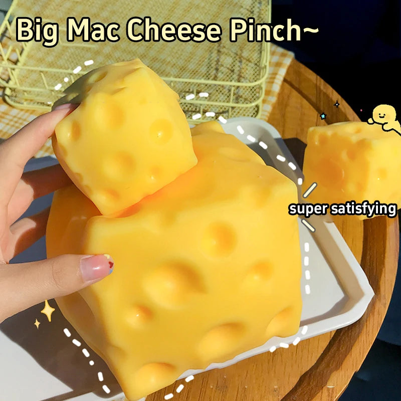 2026 Squishy Square Cheese Squeeze Toys Slow Rebound Stress Relief Sensory Toy Soft Butter Cheese Party Toy New