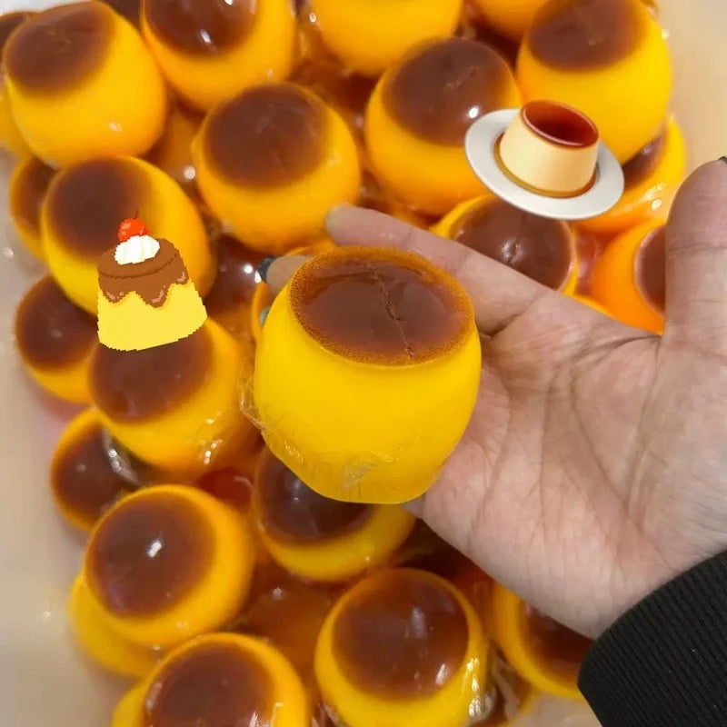 Crunchy Squishy Caramel Pudding DIY Handmade Squeezing Toy Crispy Crunchy Non-rebound Squeeze Stress Relief Toy for Adults Gift