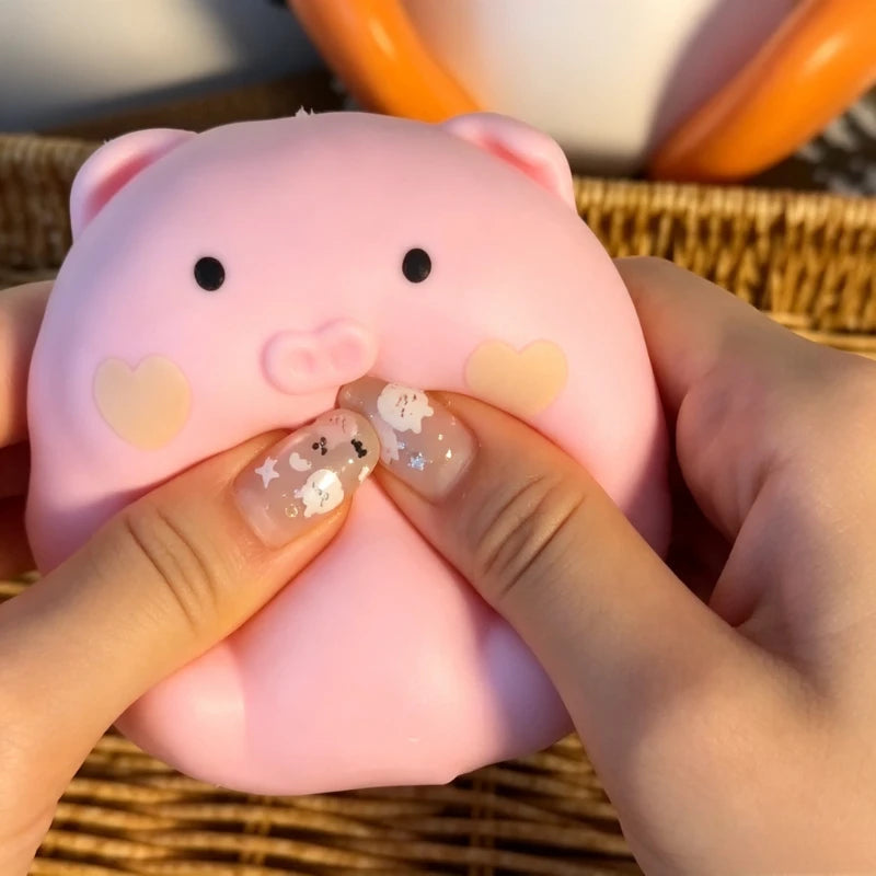 Crunchy Pink Pig Squishy Handmade Ball Love Pig Slow Rebound Fidget Squeeze Toy Sensory Anxiety Relief Stress Toy ASMR