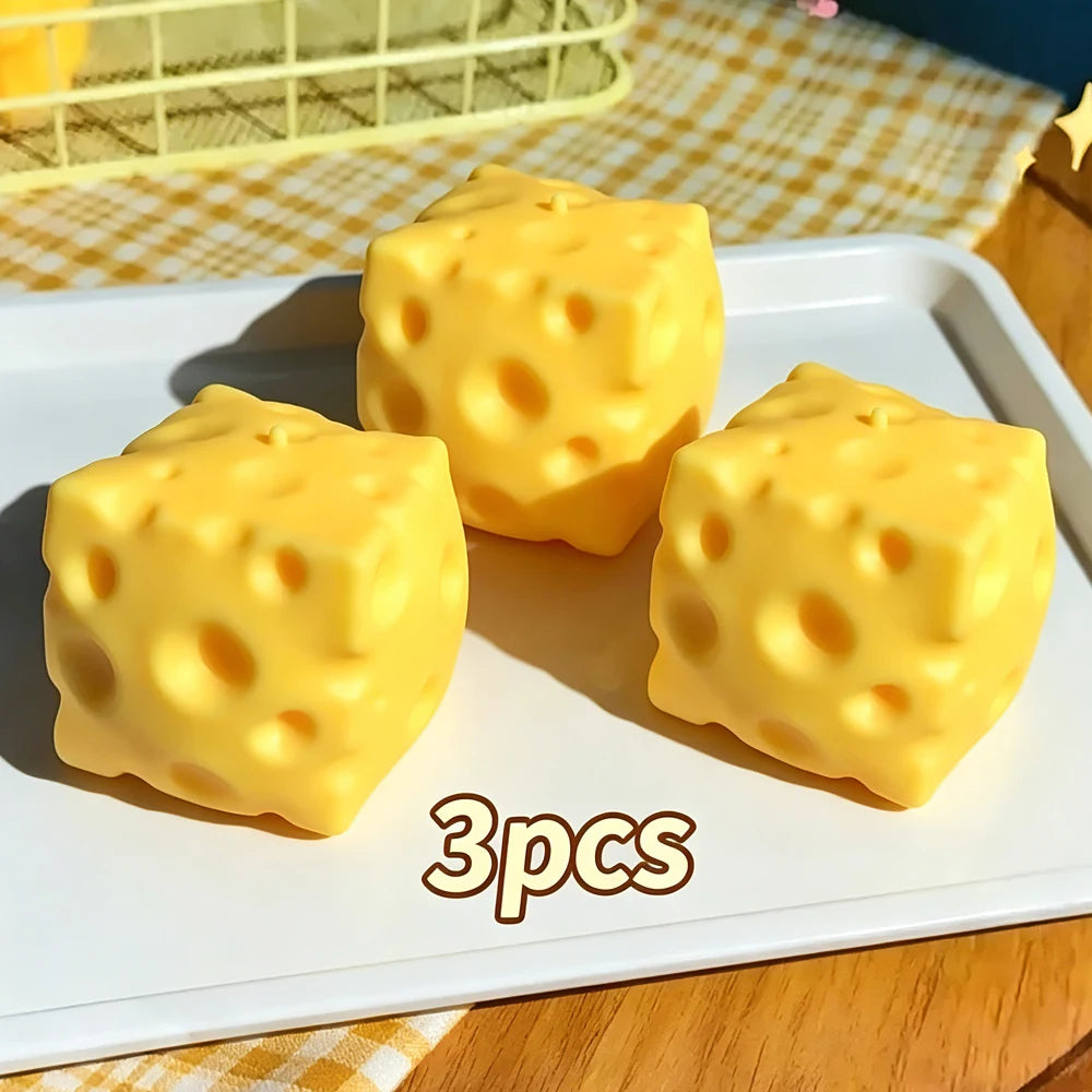 2026 Squishy Square Cheese Squeeze Toys Slow Rebound Stress Relief Sensory Toy Soft Butter Cheese Party Toy New