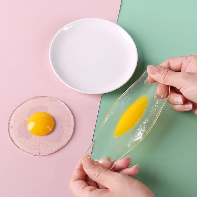 Funky Egg Squishy Ball - Clear Stress Relief Toy for Kids & Adults Anxiety Reducer, Squeeze Splat Sensory Fidget Toys