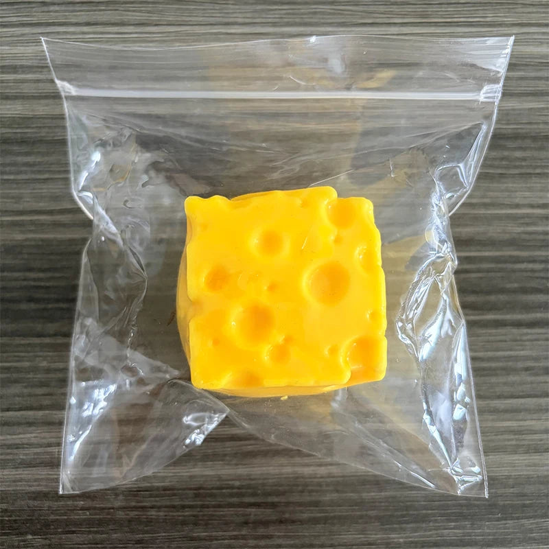 Cheese Stress Ball Crunchy Squeeze Ball Squishy Toy Round Blocks Filled Fidget Toy ASMR Sensory Anti Stress Relief Toy for Adult