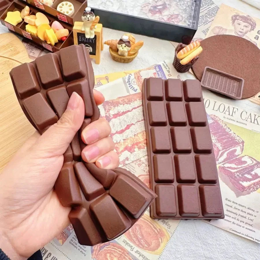 Squishy Simulated Chocolate Squeeze Toy PU Soft and Slow Rebound Fidget Toys Stress Relief Toy Sensory Squeeze Toys for Adults