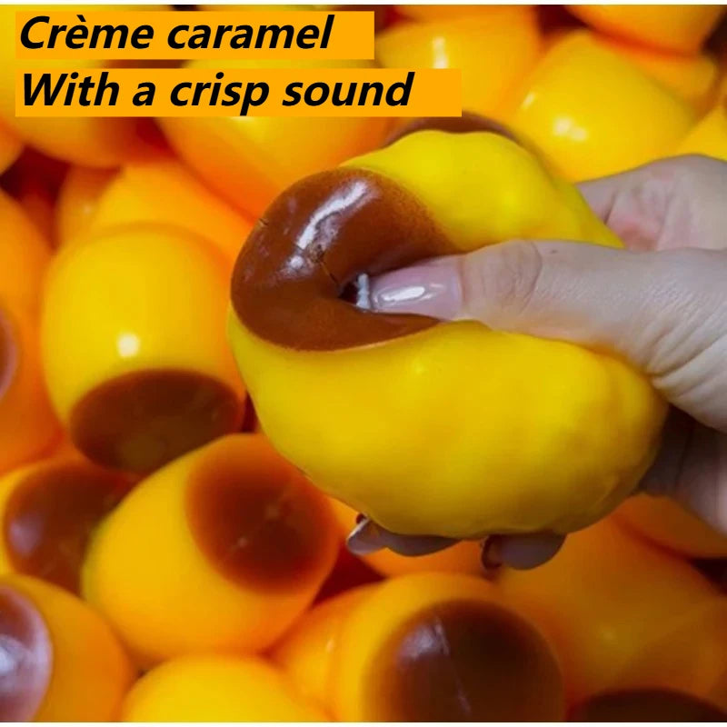 Crunchy Squishy Caramel Pudding DIY Handmade Squeezing Toy Crispy Crunchy Non-rebound Squeeze Stress Relief Toy for Adults Gift