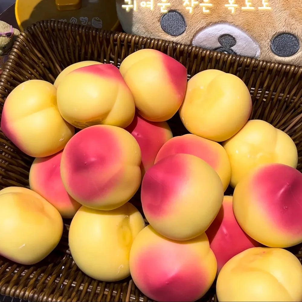 Crunchy Squishy Peach Stress Ball - Squeeze Toy for Anxiety Relief, Fidget Sensory Toy for Adults，Soft Feel ASMR Sensory Adults