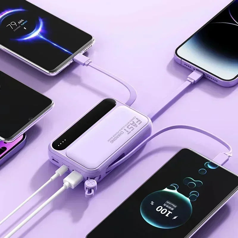 Lenovo 500000mAh Power Bank BuiIt in 4 Lines Super Fast Charging Large Capacity Portable External Battery for All Phones 2026New