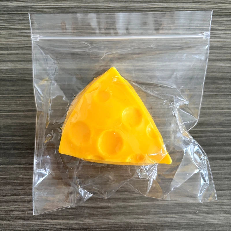 Cheese Stress Ball Crunchy Squeeze Ball Squishy Toy Round Blocks Filled Fidget Toy ASMR Sensory Anti Stress Relief Toy for Adult