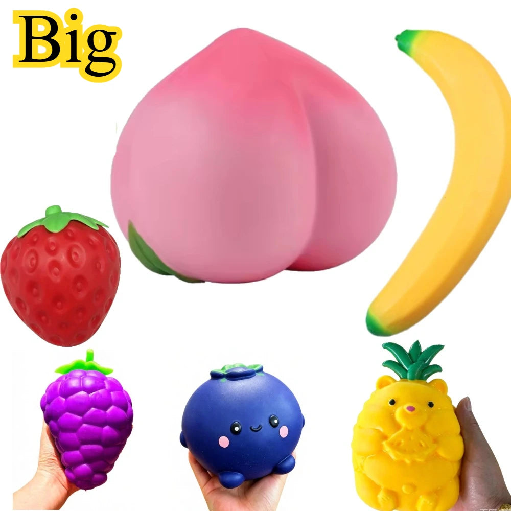 Fruit Squishy Toys Realistic 45CM Giant Banana Squishy Toy Stress Relief Fidget Toy Slow Rising Desk Access for Adults Gifts
