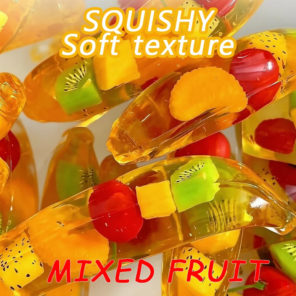 Jelly Squishy Banana Fruit Toy Stress Relief Cute Nice Ball Clear Sensory Fidget Toys Pinching Relieving Puzzle Gift For Kid