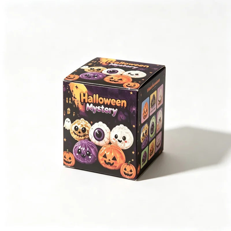 In Stock Halloween Dumpling Squishy With Steamer Box 8.5cm Maltose Squeeze Toy Relieve Stress for Adult Anti-Anxiety Gift
