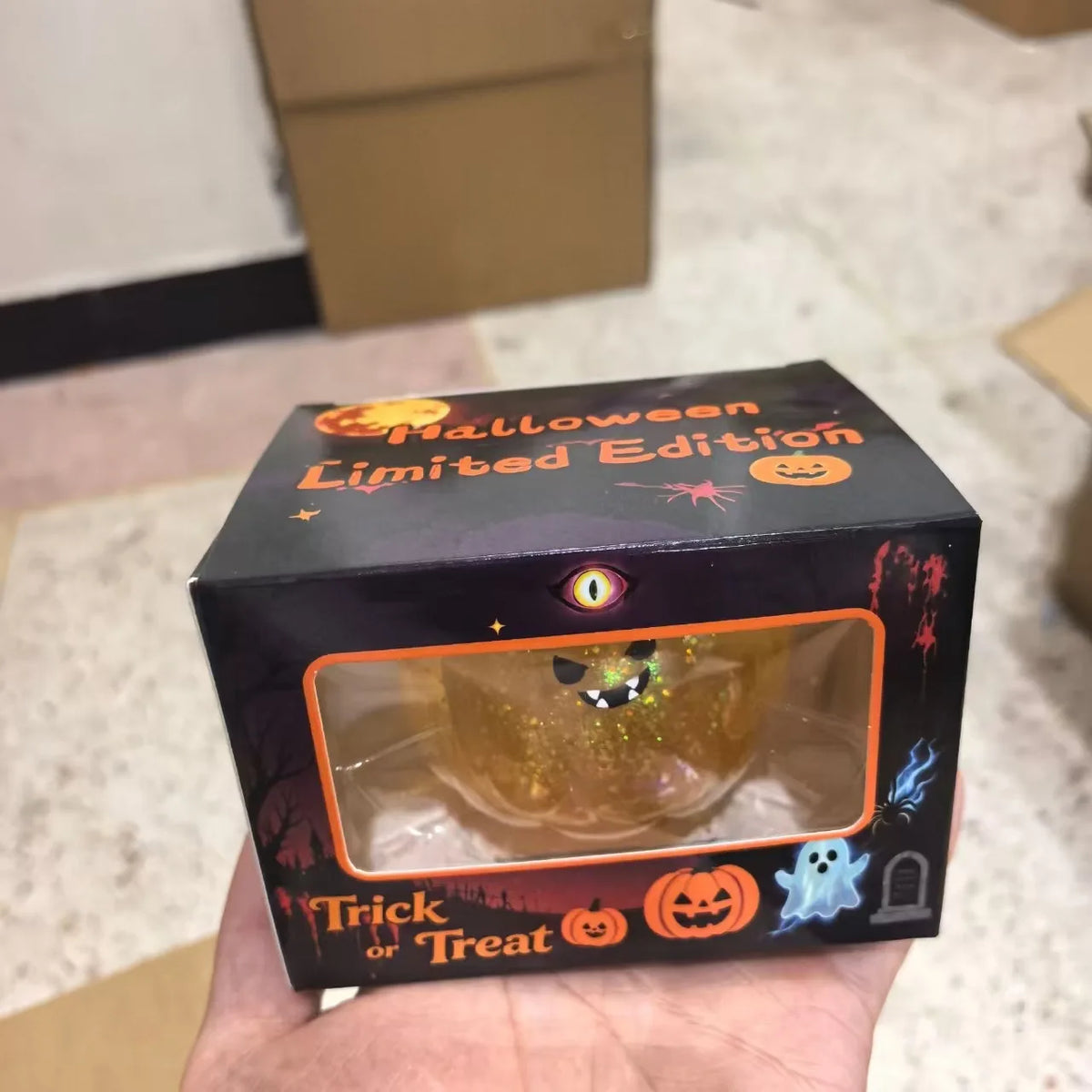 Halloween Squishy Toy - Glow in Dark Ghost Pumpkin Bat Soft Squeeze Stress Relief Fidget Toy for Halloween Gifts & Decorations