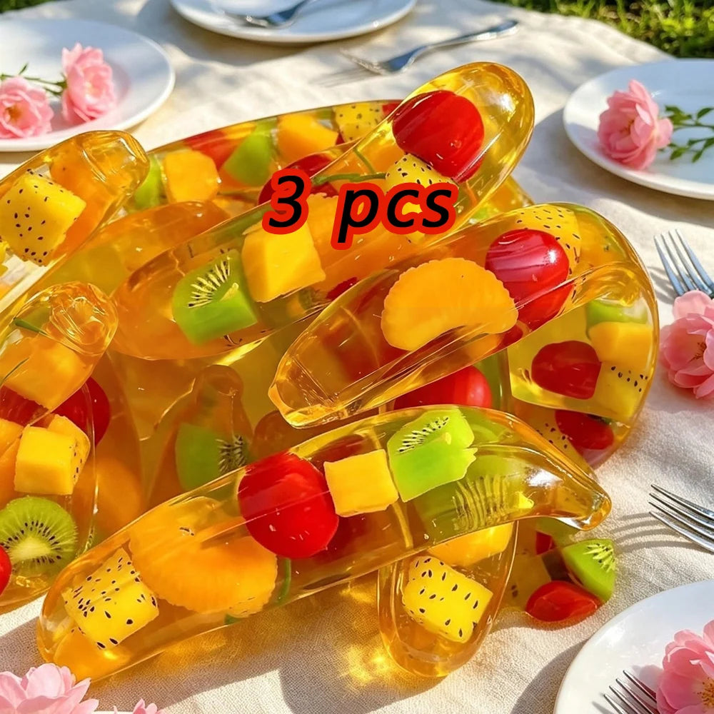Jelly Squishy Banana Fruit Toy Stress Relief Cute Nice Ball Clear Sensory Fidget Toys Pinching Relieving Puzzle Gift For Kid