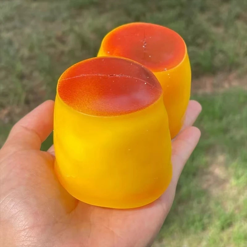 Crunchy Squishy Caramel Pudding DIY Handmade Squeezing Toy Crispy Crunchy Non-rebound Squeeze Stress Relief Toy for Adults Gift