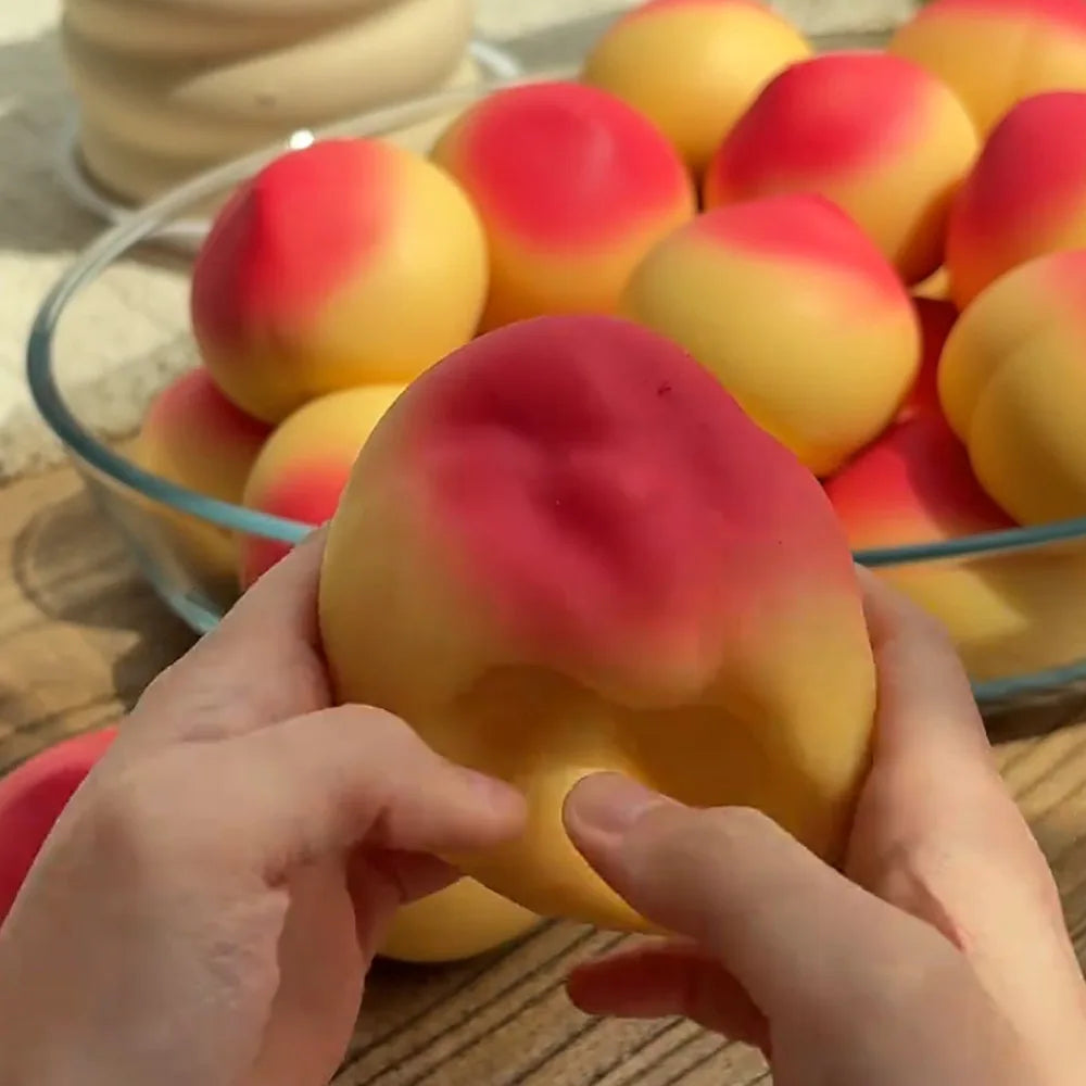 Crunchy Squishy Peach Stress Ball - Squeeze Toy for Anxiety Relief, Fidget Sensory Toy for Adults，Soft Feel ASMR Sensory Adults