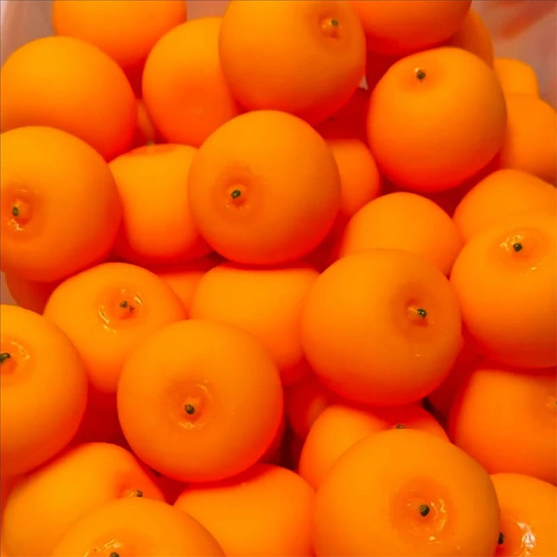 Orange Crunchy Squishy No Rebound Stress Ball Crispy Squeeze Toy Round Blocks Filled Fidget Toy ASMR Sensory Stress Relief Toys