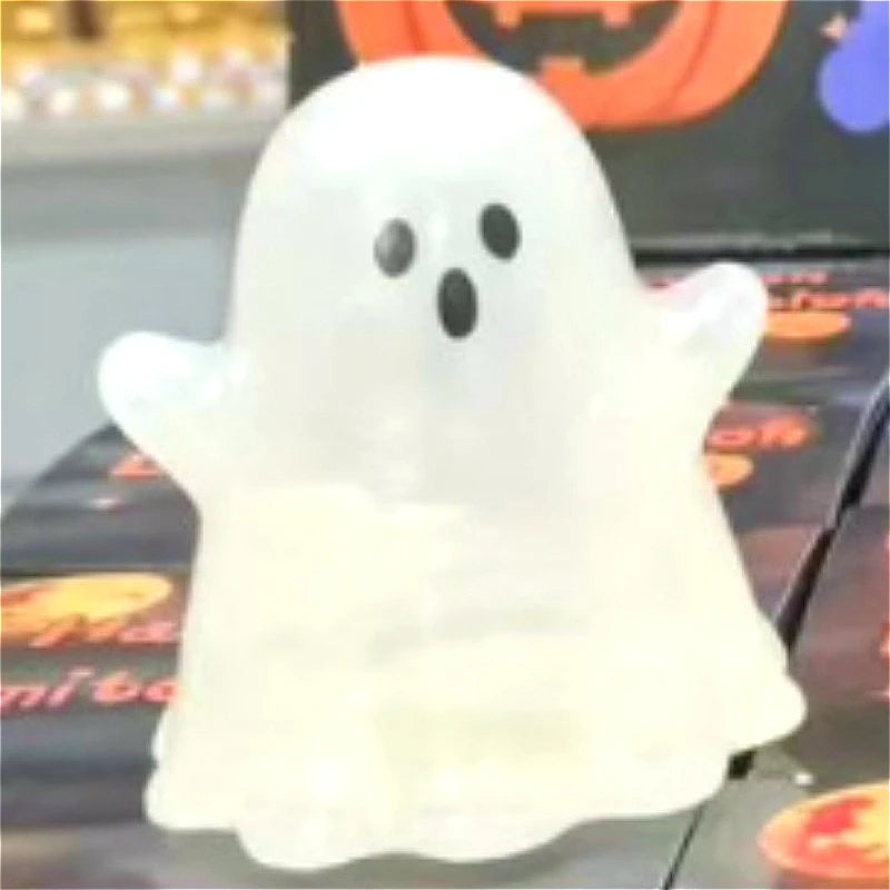 Halloween Squishy Toy - Glow in Dark Ghost Pumpkin Bat Soft Squeeze Stress Relief Fidget Toy for Halloween Gifts & Decorations