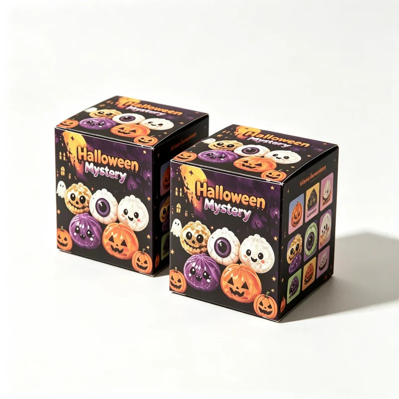 In Stock Halloween Dumpling Squishy With Steamer Box 8.5cm Maltose Squeeze Toy Relieve Stress for Adult Anti-Anxiety Gift