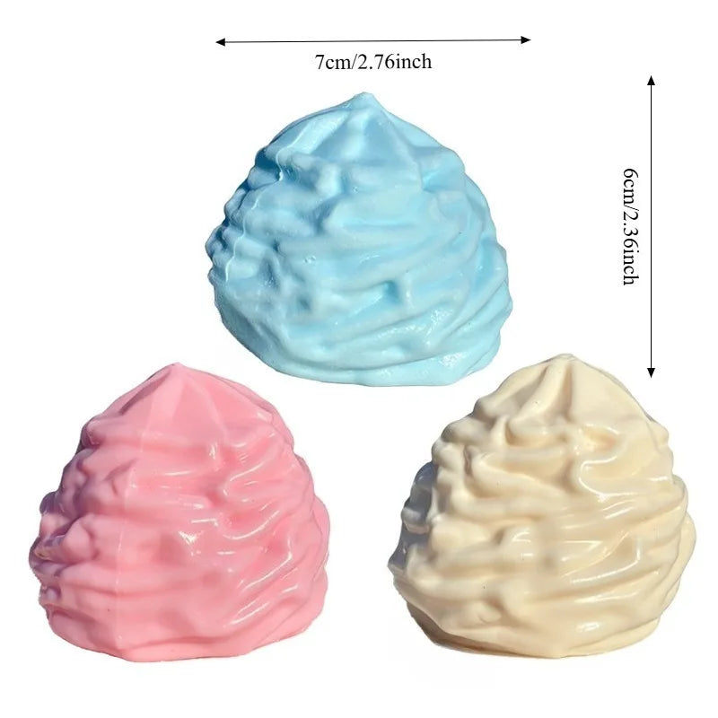 Crunchy Cream Building Block Squishy Toy Soft Ice Cream Stress Relief Squeeze Toy Crispy Sound Pinch Fidget Toy Gift for Adults